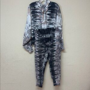 Young Fabulous & Broke Tie-Dye Hoodie - Black and Gray